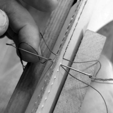 Einzelstücke Sattlernaht, Notebooktasche